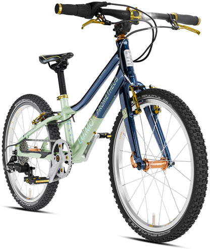LU:MO kinderfiets 20 inch vanaf 6 jaar | 7 versnellingen | TEAL SAPPHIRE | Geïntegreerde LED-verlichting | Kleur: Groen/Blauw