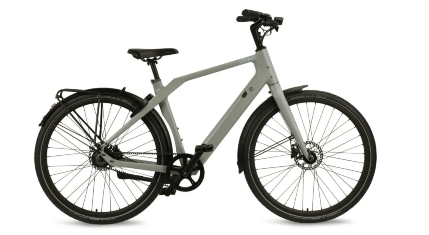 Comate CT Elite E-bike in lichtgrijs met moderne vormgeving en krachtige prestaties.