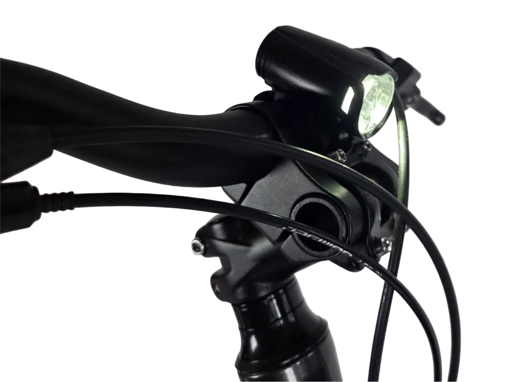 Vezzano 24 Nexus 3 stuur met koplamp en kabels, ideaal voor fietsen in het donker.