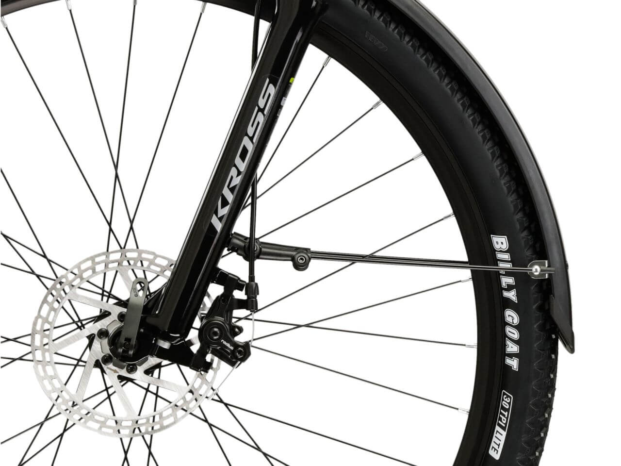 KROSS Hexagon X200 EQ mountainbike voorkant met schijfrem en brede band
