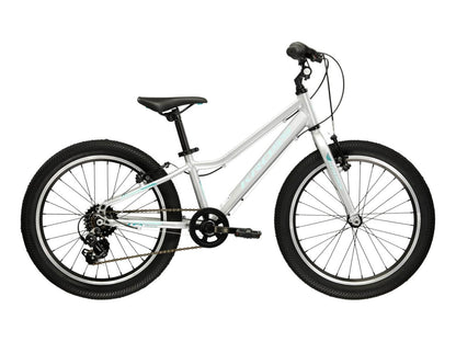 KR Lea Mini 1.0 D 20 S kinderfiets met dikke banden en een lichtgewicht frame in zilveren kleur.