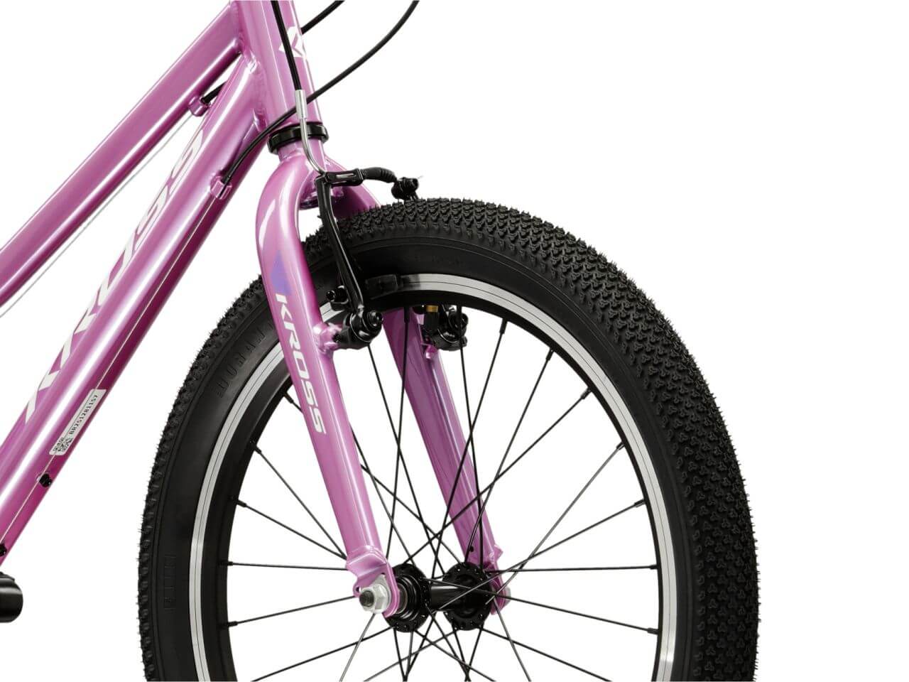 KR Lea Mini 1.0 D 20 S fiets detail met paarse frame en dikke banden
