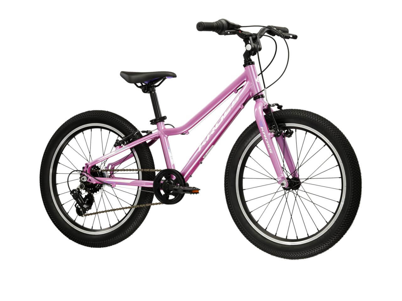 KR Lea Mini 1.0 D 20 S kindernfiets in roze met zwarte banden en verstelbaar zadel.