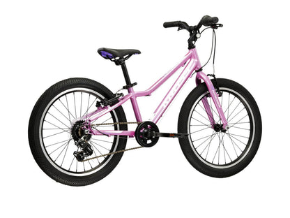 KR Lea Mini 1.0 D 20 S kinderfiets in roze met zwarte banden en verstelbare zadelhoogte.