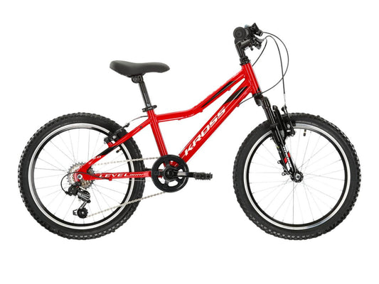 KR LEVEL MINI 2.0 kinderfiets in het rood met dikke banden en een sportieve uitstraling