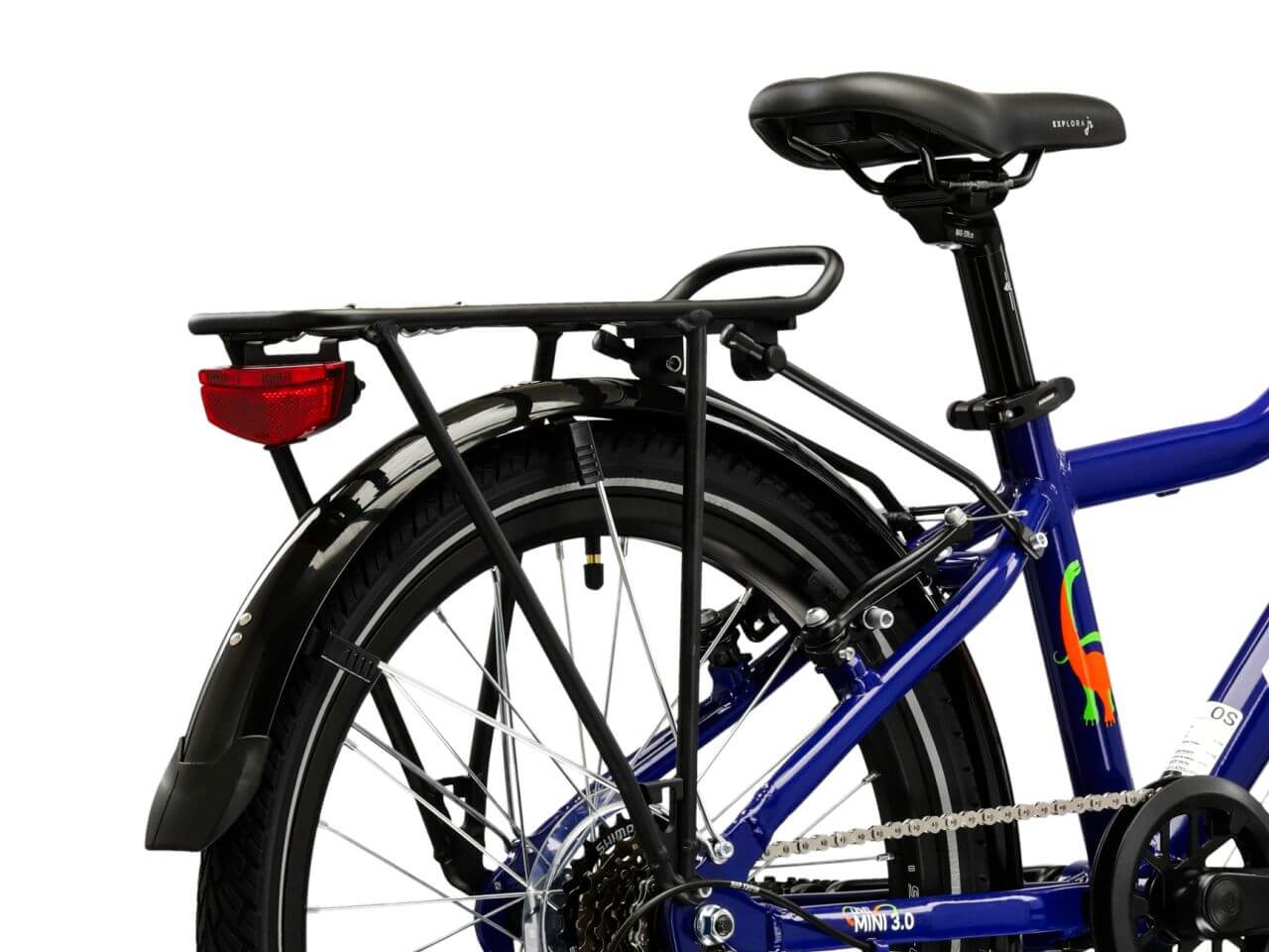 KR LEVEL MINI 3.0 EQ M achterzijde van fiets met bagagedrager en spatborden