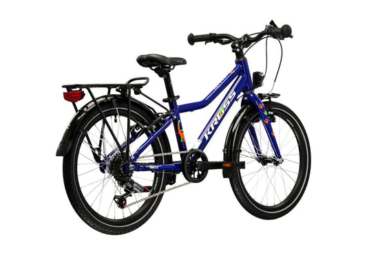 KR LEVEL MINI 3.0 EQ M fiets in blauwe kleur met voorlicht en stevige banden.