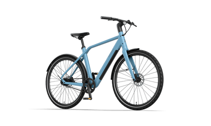 Blauwe fiets met een modern ontwerp, ideaal voor stedelijke ritten en dagelijks gebruik.