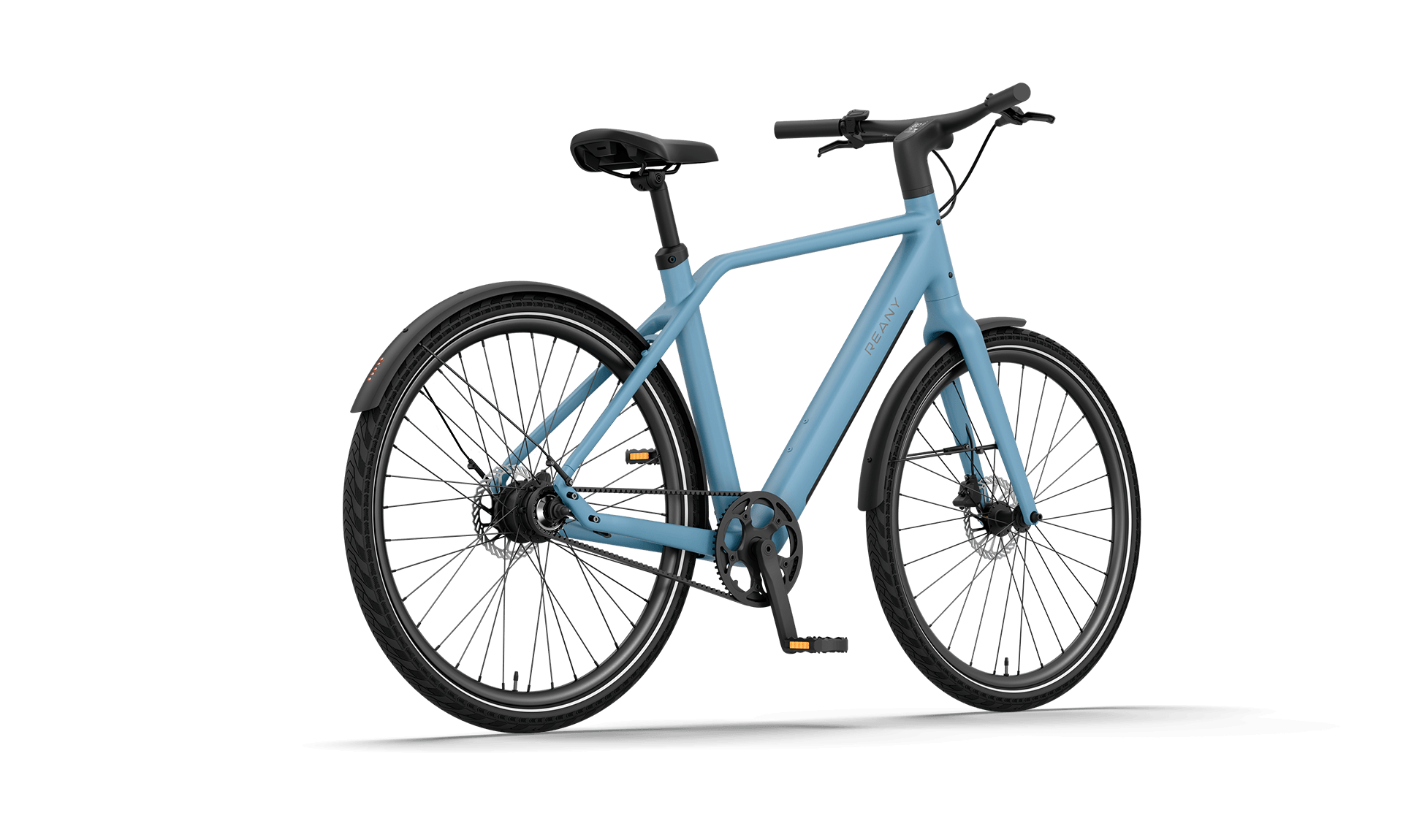 Blauwe fiets met sportief ontwerp en stevige banden, ideaal voor dagelijkse ritten.
