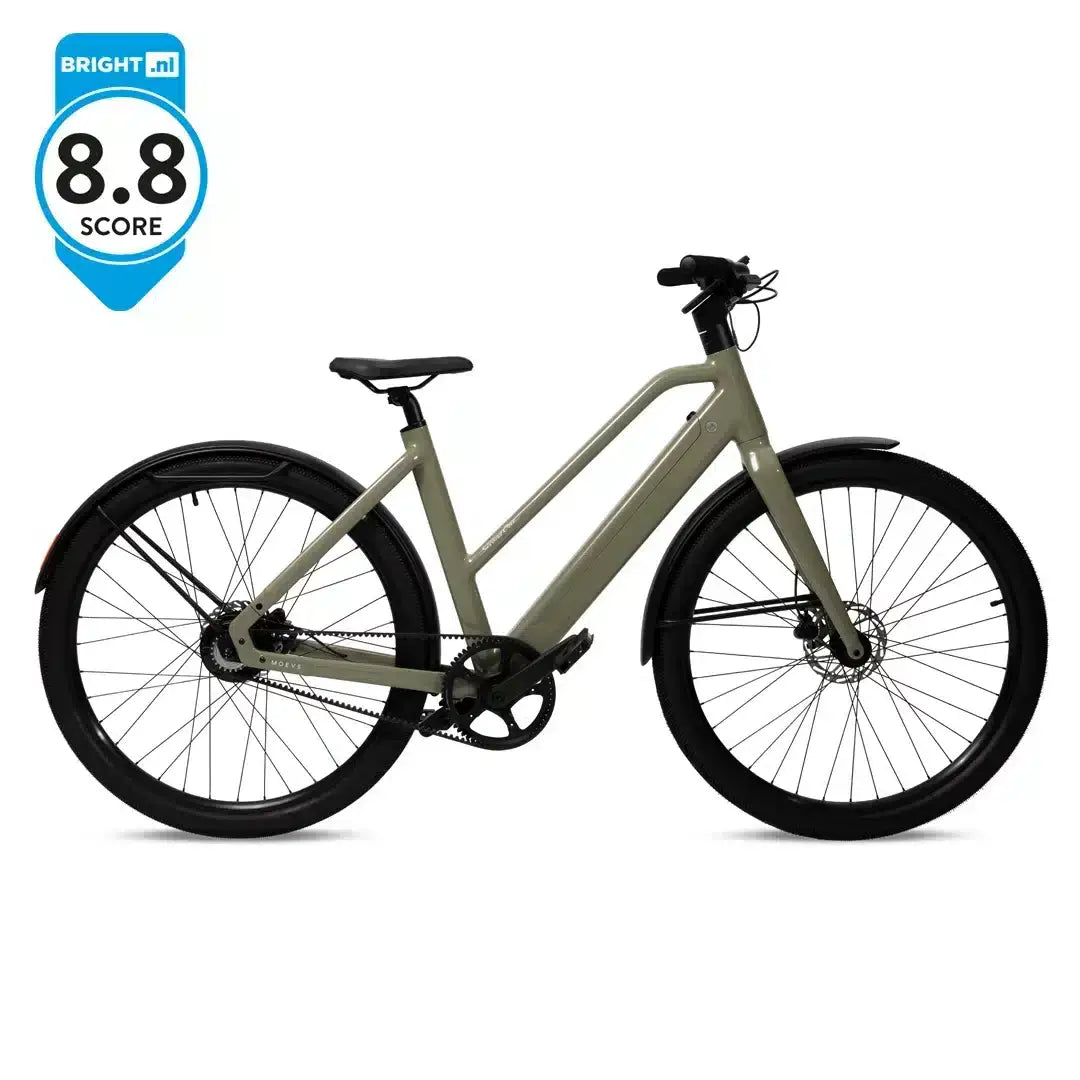 MOEVS Special One ST stijlvolle lage instapfiets met Tektro hydraulische schijfremmen en 250W motor.