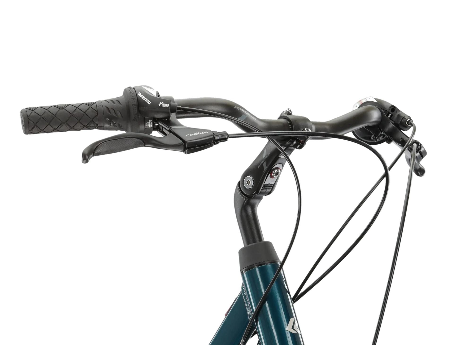 KR Sentio 2.0 U 28 M fiets stuur met handgrepen en remmen voor een comfortabele rit.