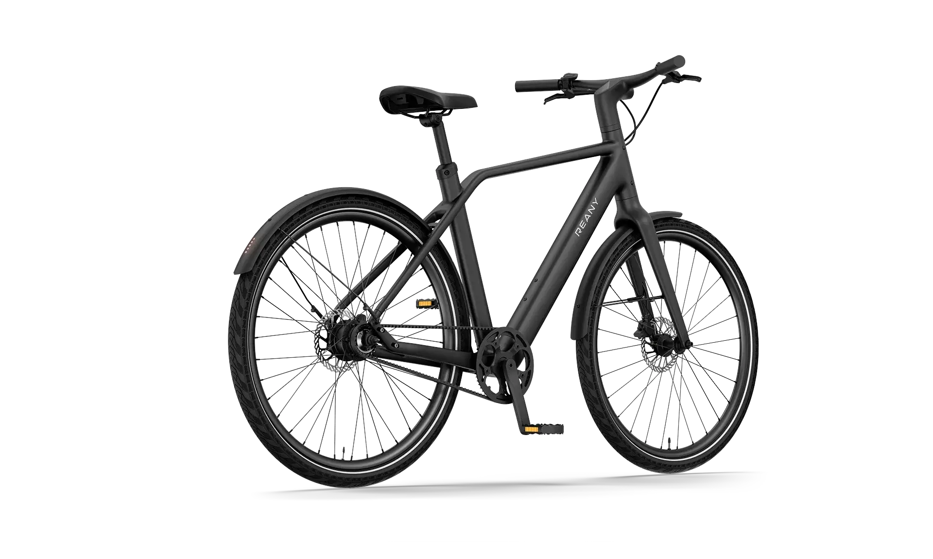 Zwart elektrisch fiets model met moderne details en sportieve uitstraling.