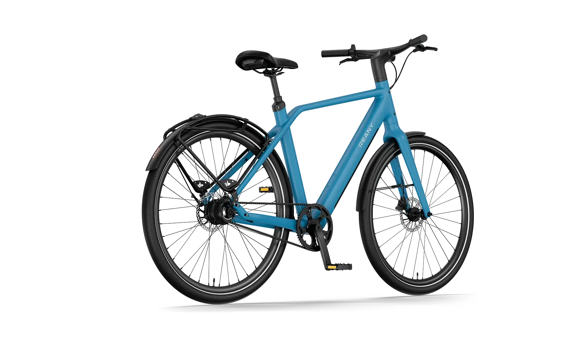 Ready for adventure N1 GT uitgelichte blauwe fiets met zwarte wielen en moderne ontwerpelementen.
