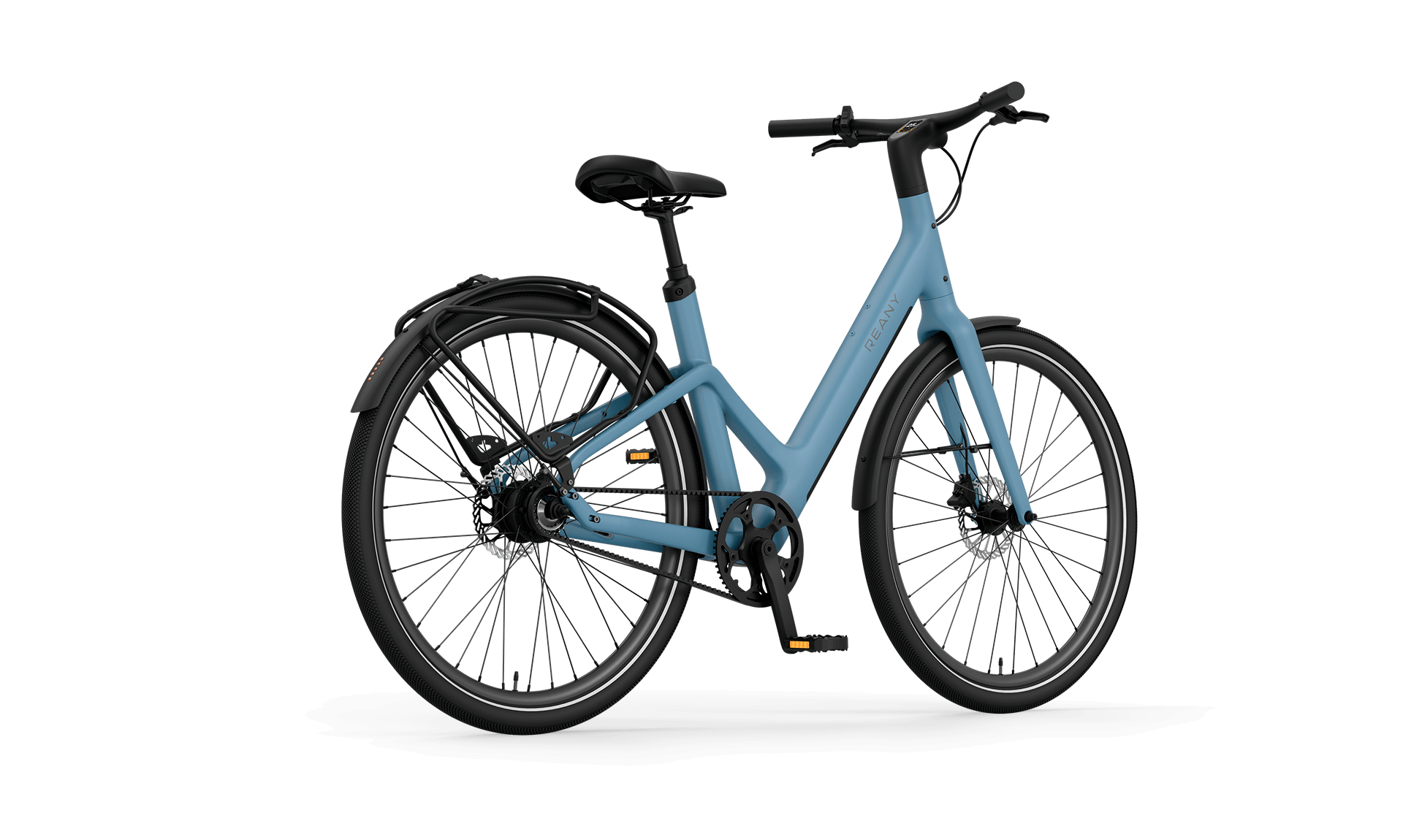 W1 GT avontuur e-bike in blauw met een modern ontwerp en stevige banden, klaar voor avontuur.